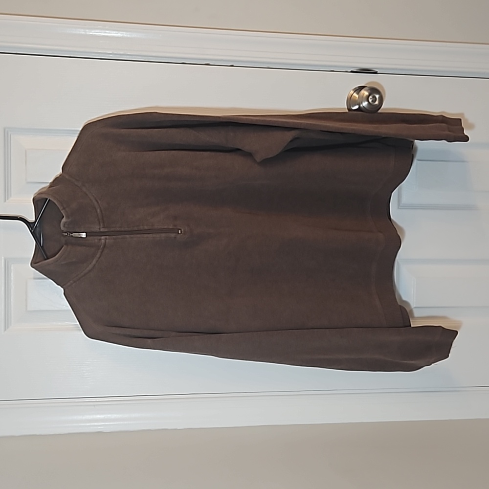 Paradise Collection Men's 2XL Brown Pullover Sweater with 1/4 Zip